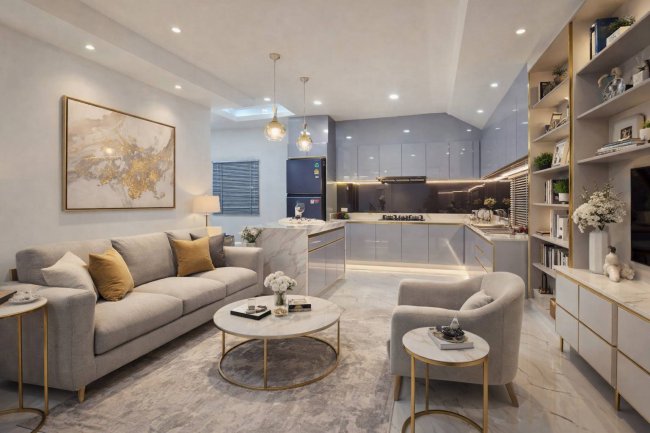 ห้องรับแขก สไตล์ Modern Luxury พร้อมเข้าอยู่ ห้องรับแขก สไตล์ Modern Luxury พร้อมเข้าอยู่